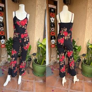 French Atmosphere Floral Sleeveless Jumpsuit MEDIUM
